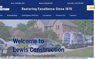 Lewis Construction Akron website