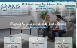 Axis Mental Health and Wellness website