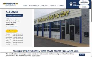 Conrad's Tire Express & Total Car Care of Alliance website