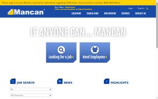 Mancan Temporary Staffing Employment Agency of Alliance website