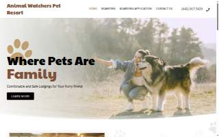 Animal Watchers Pet Resort of Amherst website
