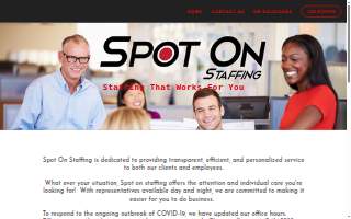 Spot On Staffing of Amherst website