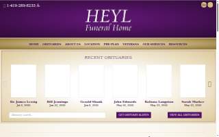 Heyl Funeral Home website