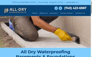 All-Dry Waterproofing Co website