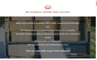 Right Away Moving website