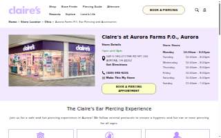 Claire's of Aurora website