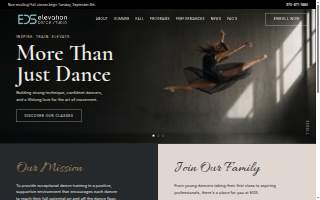 Elevation Dance Studio website