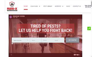 Ridd-x Pest Defense website