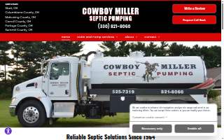 Cowboy Miller Septic Pumping, Inc. website