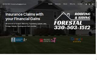 Forestal Roofing & Siding LLC website