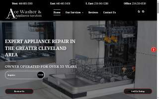 Ace Washer & Appliance Services website