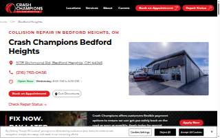 Crash Champions Collision Repair Bedford Heights website