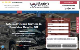 Andy's Auto Body website