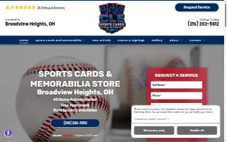 CLE Sports Cards & Collectibles website