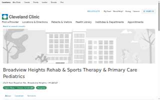 Cleveland Clinic Broadview Heights Rehab & Sports Therapy & Primary Care Pediatrics website