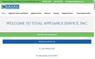 Total Appliance Service website