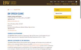 Baldwin Wallace University Speech Clinic website