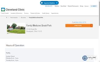 Cleveland Clinic Family Medicine, Brook Park website