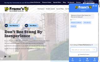 Frame's Pest Control website