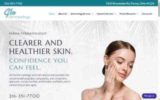 Glo Dermatology of Brook Park website