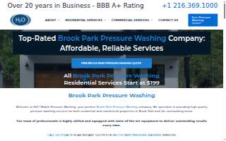H2O Mobile Pressure Washing website