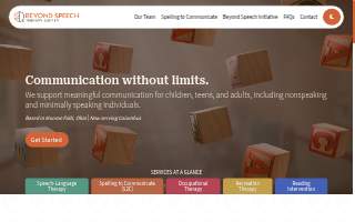 Beyond Speech Therapy Center website