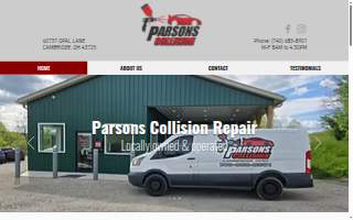 Parsons Collision Repair website