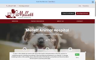 Mellett Animal Hospital website