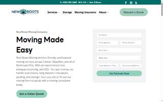 New Roots Moving Company website