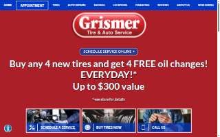 Grismer Tire & Auto Service Center of Centerville website
