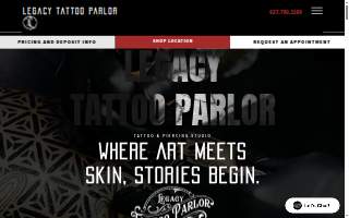 Legacy Tattoo Parlor website