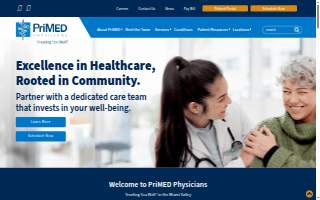 PriMED Physicians Centerville Family Practice website