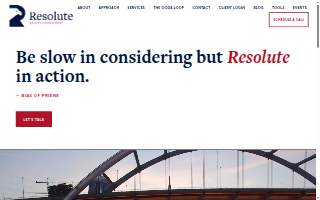 Resolute Wealth Management, LLC website