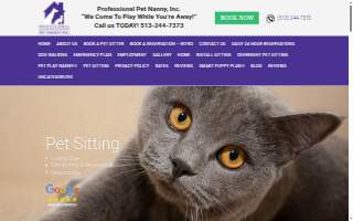 Professional Pet Nanny, Inc. website