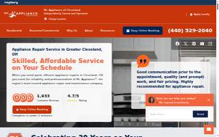 Cleveland Appliance Repair Experts website