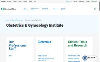 Cleveland Clinic Obstetrics and Gynecology website