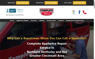Complete Appliance Service website
