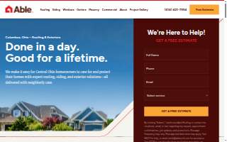 Able Roofing website