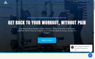 Arsenal Performance and Rehabilitation website