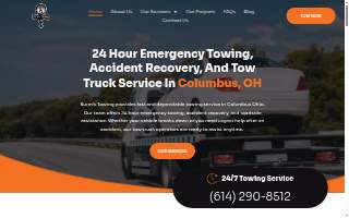 Burm's Towing website