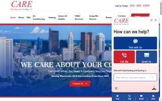 CARE Heating and Cooling, Inc. website