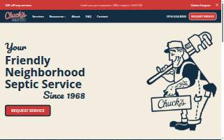 Chuck's Septic Tank Sewer & Drain Cleaning Inc. website
