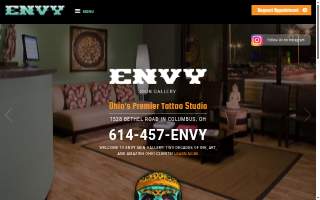 Envy Skin Gallery Tattoo Studio - No piercings website