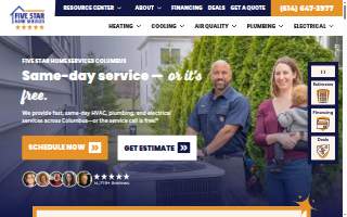 Five Star Home Services Columbus website