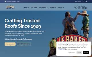 JF Baker Roofing Company website