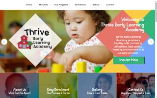 Thrive Early Learning Academy website