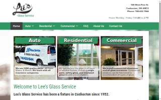 Lee's Glass Service website