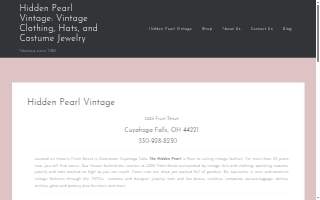 Hidden Pearl Vintage Clothing website
