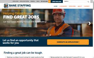 Bane Staffing website