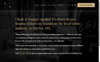 Cloak and Dagger Tattoo Studio website